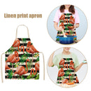 Kitchen Linen Apron Stripe Flamingo Print Home Cooking Baking Bib Oil-Proof Tool