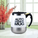Stainless Steel Self Stirring Mug Auto Electric Coffee Mixing Cup (White)