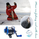Winter Mini Baitcasting Boat Fishing Reel Roller Coil Fish Wheel (Blue) Newly