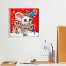 5D DIY Diamond Painting Christmas Mouse Kits Full Round Drill Wall Decor Craft