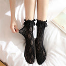 Accessories Girl Gift Maid Lolita Socks Knee High Transparent Lace Bow Socks