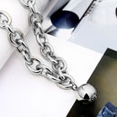 Exaggeration Women Punk Choker Coin Pendant Necklace Long Chain Multi-layer