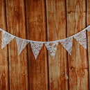 12 Flags White Lace Flag Banner  Pennant Wedding/Birthday Party Decor