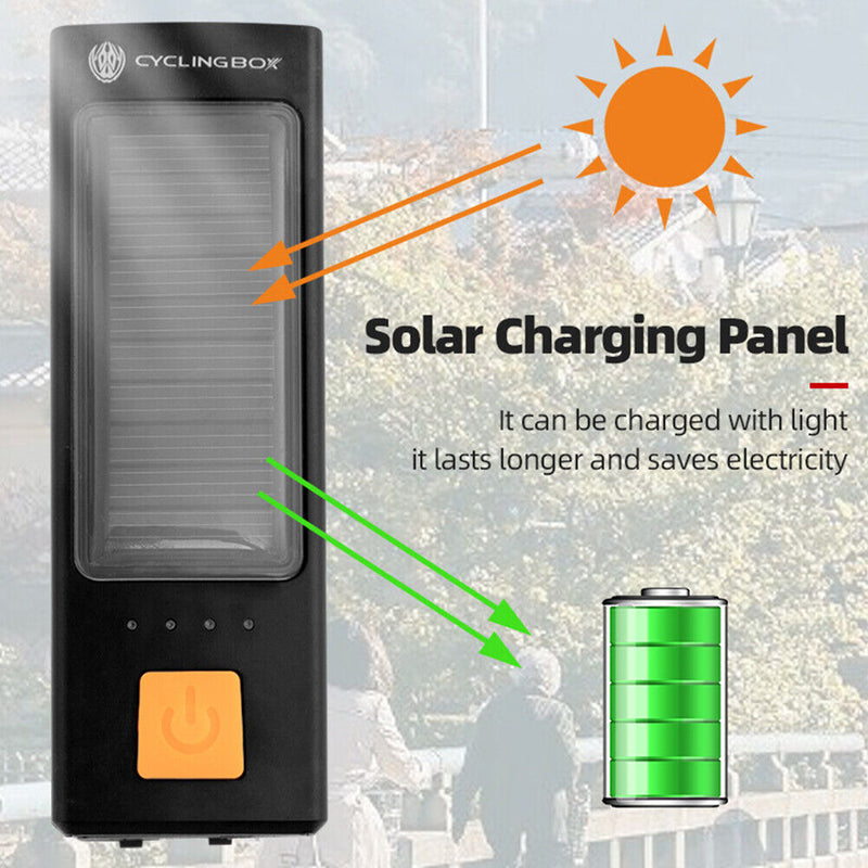 CYCLINGBOX T6 LED Bike Headlight Ring Bell Waterproof Warning Bicycle Lamp Horn