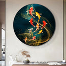 Nine Fish Full Round Drill Mosaic DIY Wall Art Picture of Rhinestone Decora