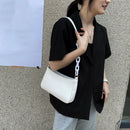 Women Solid Evening Clutch Shoulder Handbags PU Leather Totes Bags (White)