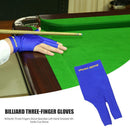 Billiards Three Fingers Glove Left Hand Billiard Glove Free Size (Blue) Newly