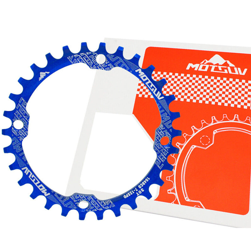 MOTSUV 104BCD Bicycle Chainring 30T MTB Bike Chain Wheel Crank Part (Blue) Newly