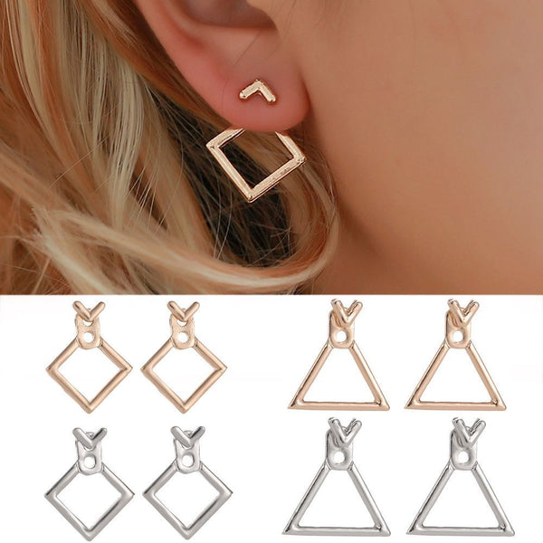 Design Boho Jewelry Square Ear Studs Geometric Earrings Triangle Dangle Drop
