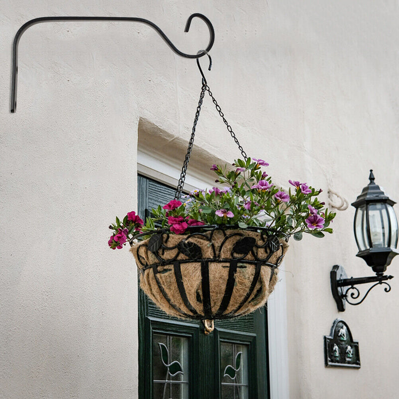 Metal Hanging Basket Wall Flower Pot Plant Hanger Hook Home Garden Balcony De