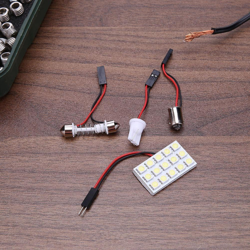 DC 12V 5050 15SMD LED White Light Car Interior T10 Festoon BA9s Lamp Panel Newly