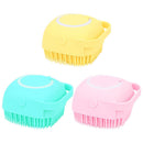 Pet Dog Massage Shampoo Brush Cat Bath Shower Brush Cleaning Comb (Yellow)