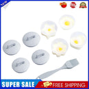 4pcs Cute Egg Boiler Cooker Plastic Egg Poacher Mold Set with Brush (Grey)