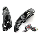 For Ford Fiesta JA8 13-17 White Lens Fog Lights Headlight Cover Hood Grill Kit