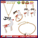 4pcs/set Christmas Elk Necklace Rings Bracelet Earrings Festival Jewelry Gift