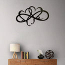 Metal Infinity Heart Art Love Wall Sign Decor for Living Room (DoubleHeart)