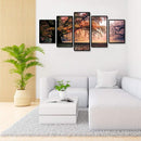 Tree Leaves Printing Oil Picture Polyester Art Drawing for Living Room Hallway