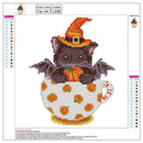 5D DIY Diamond Painting Pumpkin Cup Cat Cross Stitch Embroidery Mosaic Kits