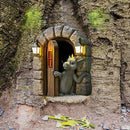 Dinosaur Climbing Windows (A)*1  Dragon Opening Door Statue (B)*1