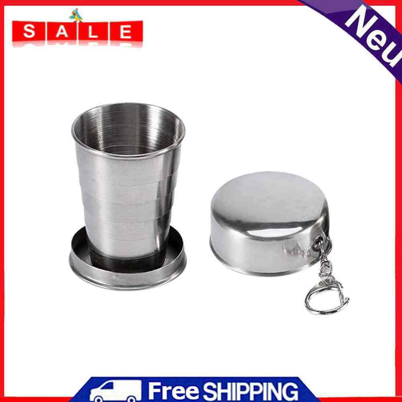 Stainless Steel Foldable Cup Outdoor Camping Travel Portable Teacup (75ml)