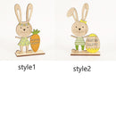 Desktop Ornament Wooden Rabbit Ornaments Bunny Easter pendants Stand