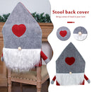 Christmas Chair Covers Plush Santa Love Heart Pointed Hat Cover (Grey)