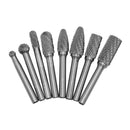 8pcs 6mm Shank Wood Carving Grinding Rotary File Multi Tools with Storage Bag
