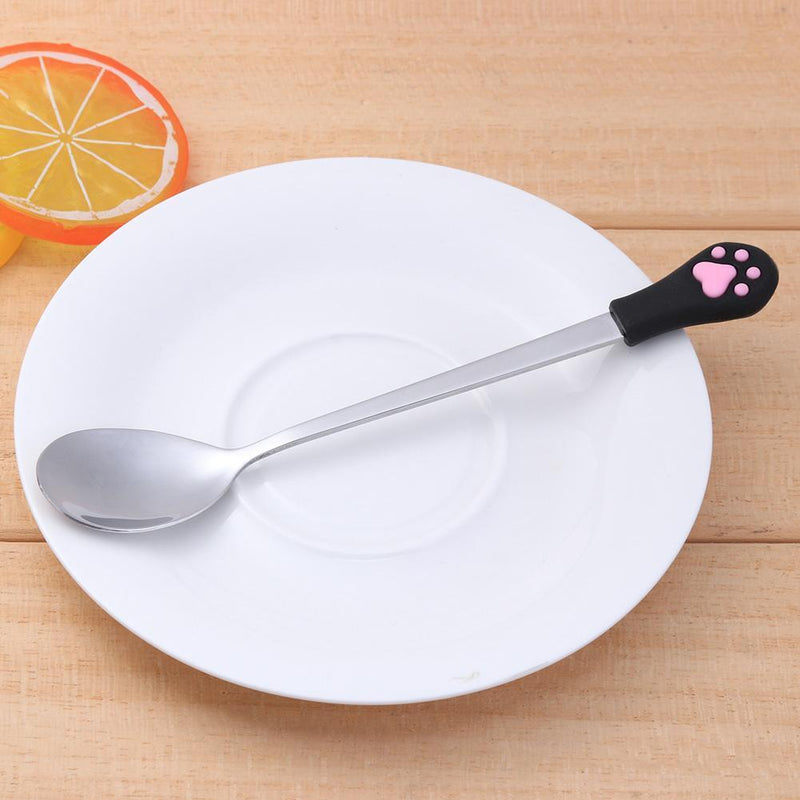 Stainless Steel Spoon with Long Handle Coffee Milk Scoops Tableware Tool(5)