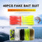 40pcs Soft Fishing Lure Kit Jig Head Hook Artificial T Tail Bait with Tackle Box