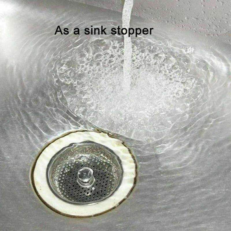 Kitchen Waste Steel Sink Strainer Plug Drain Stopper Basket L9N4