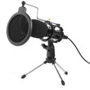 USB Wired Handheld Mic Condenser Microphone w/Stand Windshield for PC Chatt