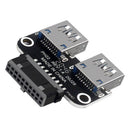 USB 3.0 20 Pin Female to Dual USB 3.0 Type A Female Motherboard Adapter (A)
