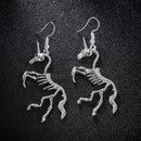 Lady Wedding Party Novel Skeleton Drop Earrings Horse Pendant Dangle Earrings