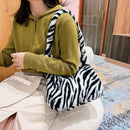 Female Fluffy Fashion Leopard Print Shoulder Bag Mobile Phone Crossbody Bag