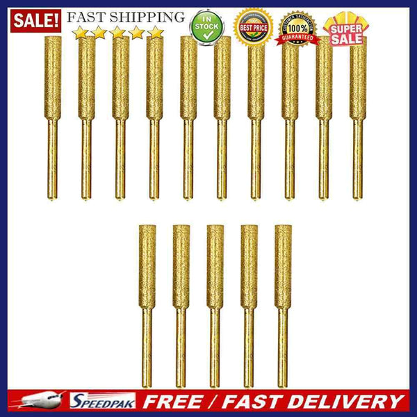 15x Diamond Coated Cylindrical Burr Stone File Chain Saw Sharpening Carving