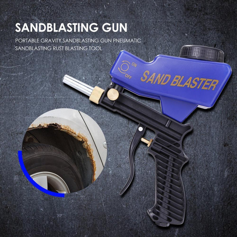 Mini Adjustable Sand Blasting Flow Spray Gun Gravity Pneumatic Sandblaster Gun