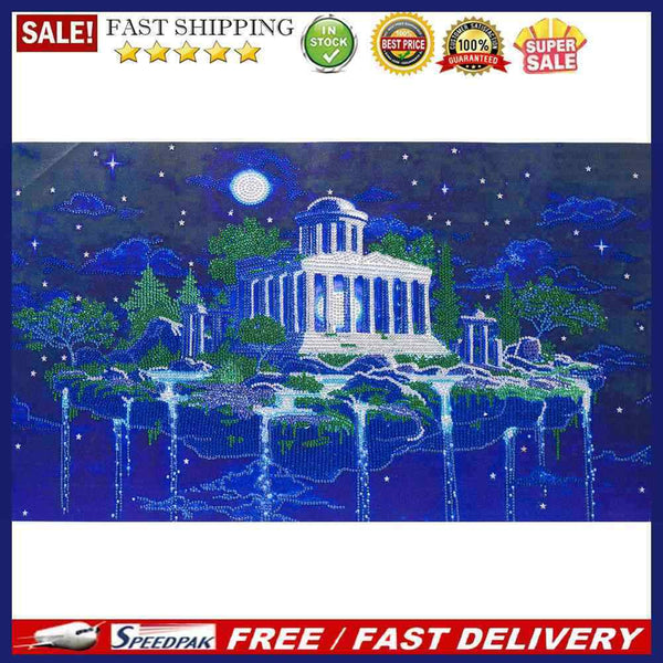 5D DIY Diamond Painting Moon Shrine Partial Drill Rhinestone Mosaic Art Pictu