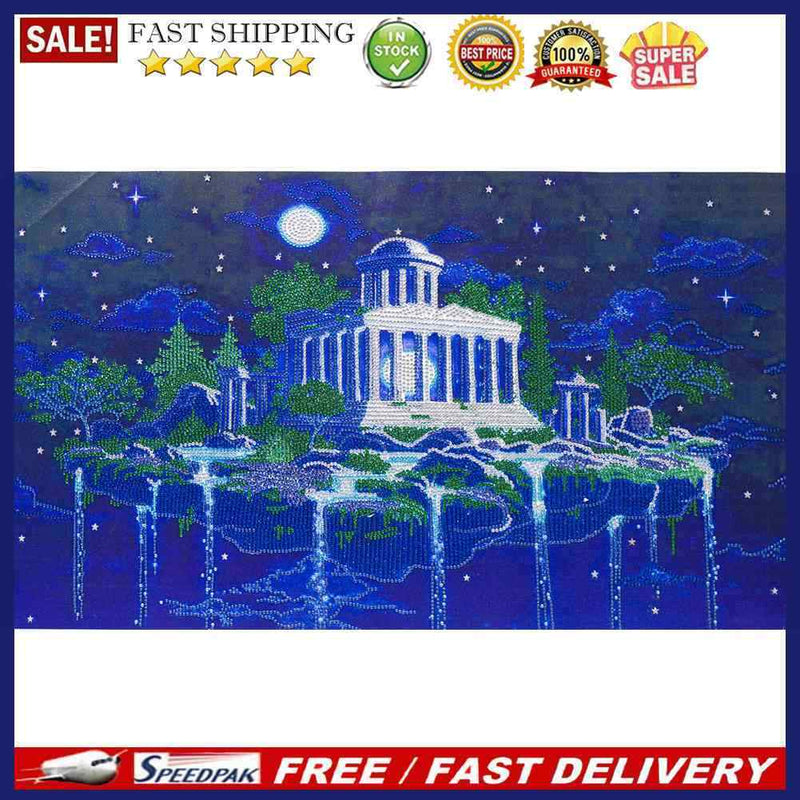 5D DIY Diamond Painting Moon Shrine Partial Drill Rhinestone Mosaic Art Pictu