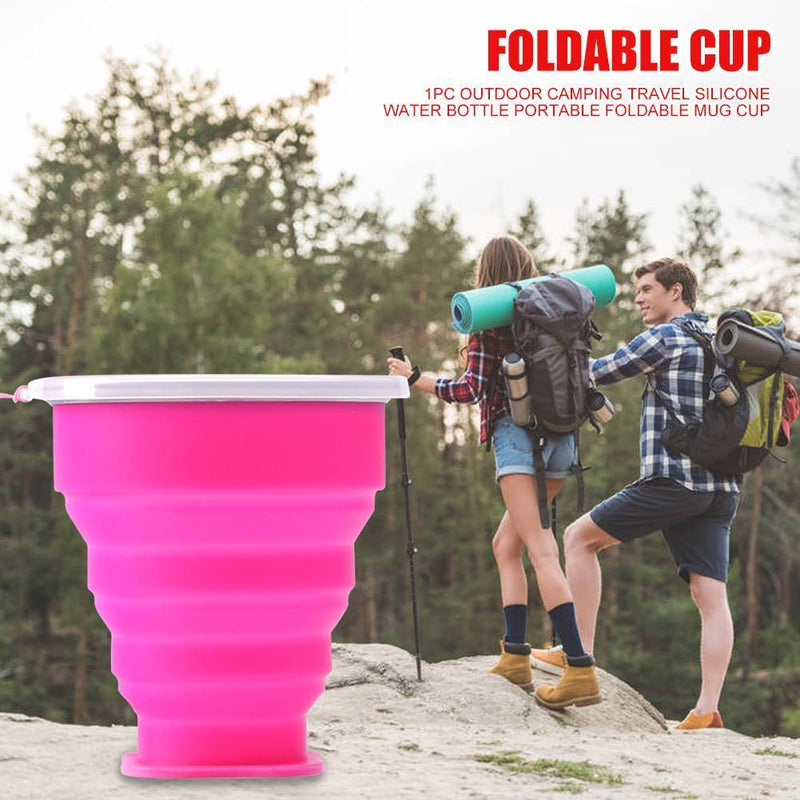 Multi-purpose Silicone Cup Outdoor Camping Drinking Mug Collapsible Water Cups