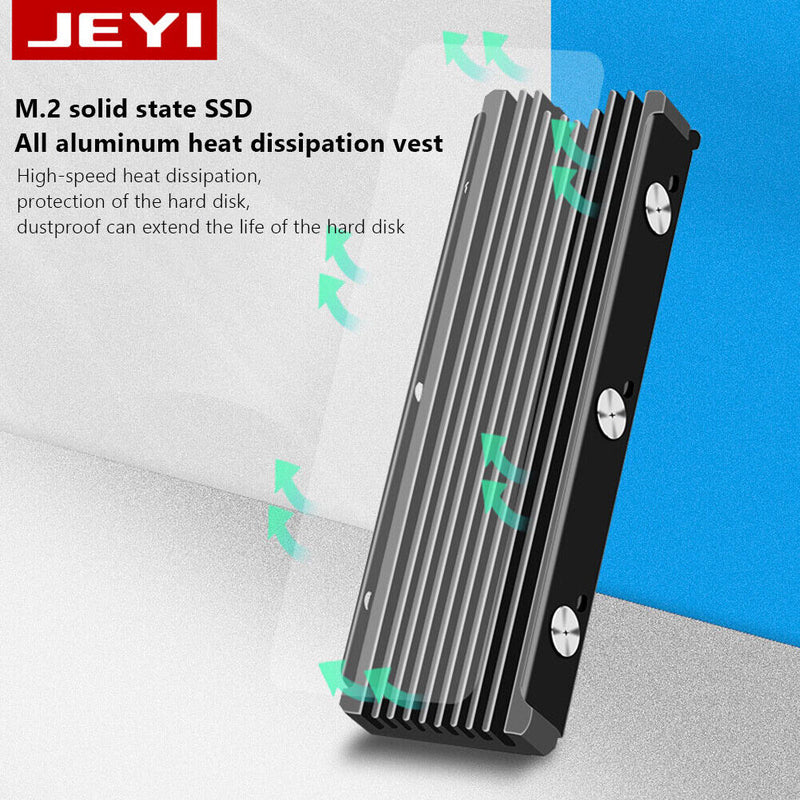 JEYI M.2 NVME NGFF 2280 SSD Heatsink Computer Cooling Thermal Pad (Black) Newly