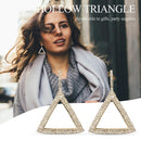 Ladies Hollowed Drop Earrings Women Rhinestone Triangle Dangle Ear Hook Jewelry