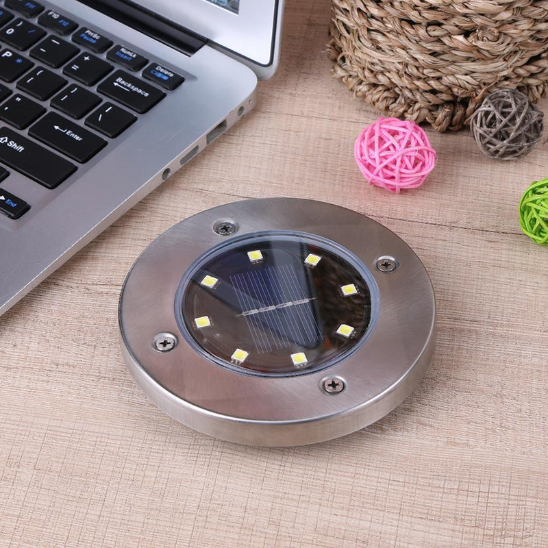 Outdoor Solar Powered 8LED Floor Light Garden Path Landscape Paving Lamp