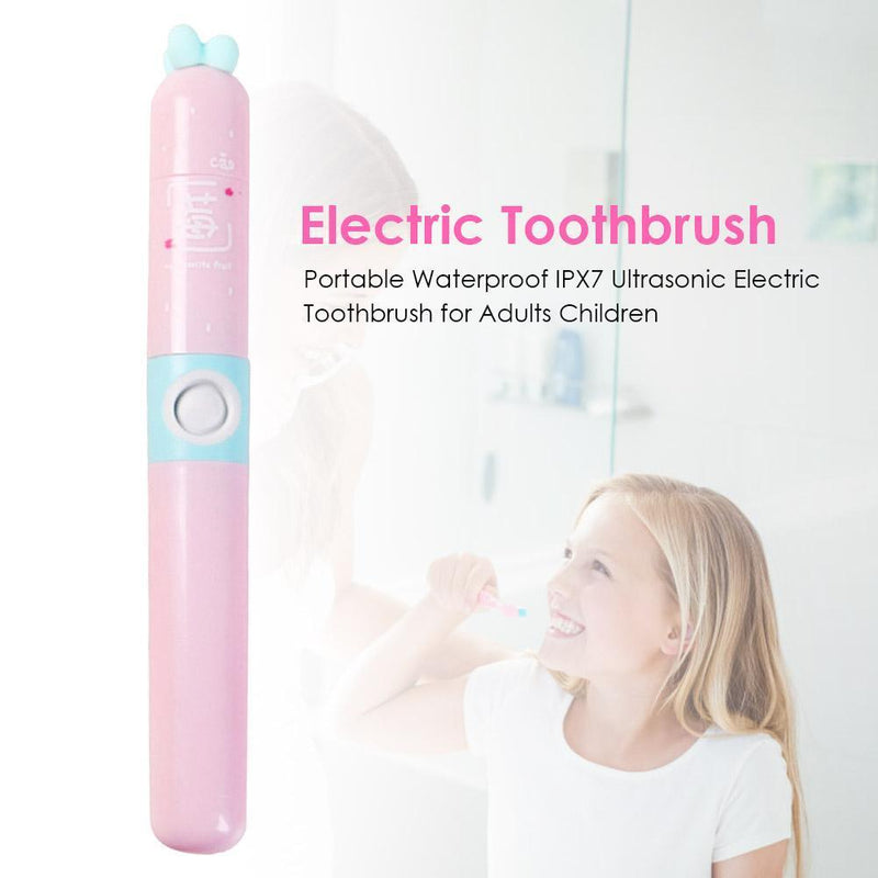 Children Portable Waterproof IPX7 Ultrasonic Electric Toothbrush (Pink)