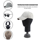 Foam Male Female Head Mold Wigs Glasses Hat Display Holder Stand (Black)