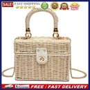 Summer Rattan Straw Shoulder Bag Women Girl Boho Basket Beach Square Box Handbag