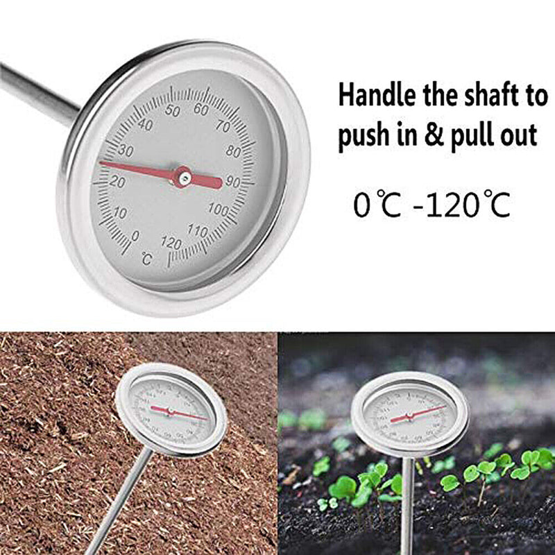 Garden Compost Temperature Monitor Probe Stainless Steel Soil Thermometer