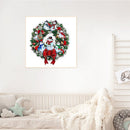 Stamped DIY Cross Stitch Partial Embroidery Kit Christmas Snowman Wreath Gift