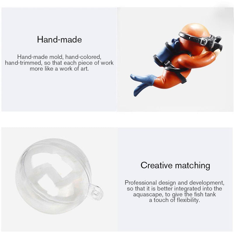 Aquarium Fish Tank Landscape Diver Underwater Aquatic Ornaments (Orange)