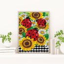 Diamond Drawing Sunflower Ladybug Specially Shaped Partial Drill 5D DIY Cr