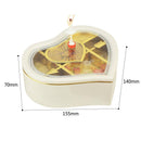Romantic Love Heart Ballerina Music Box Jewelry Storage Case (White) Newly